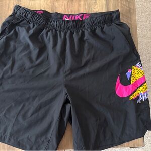 Nike Black Shorts with Pink and Purple Accents